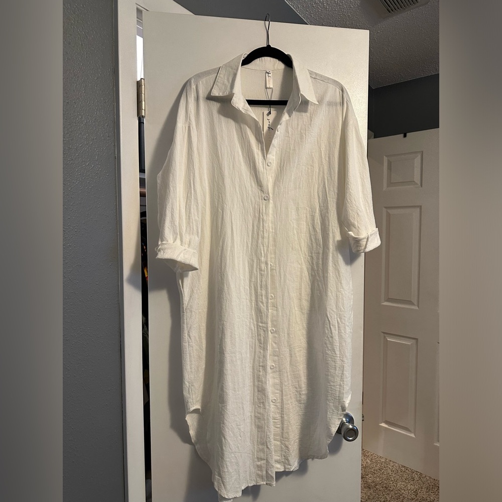 NWT Souk + Sepia white shirt dress Size M
